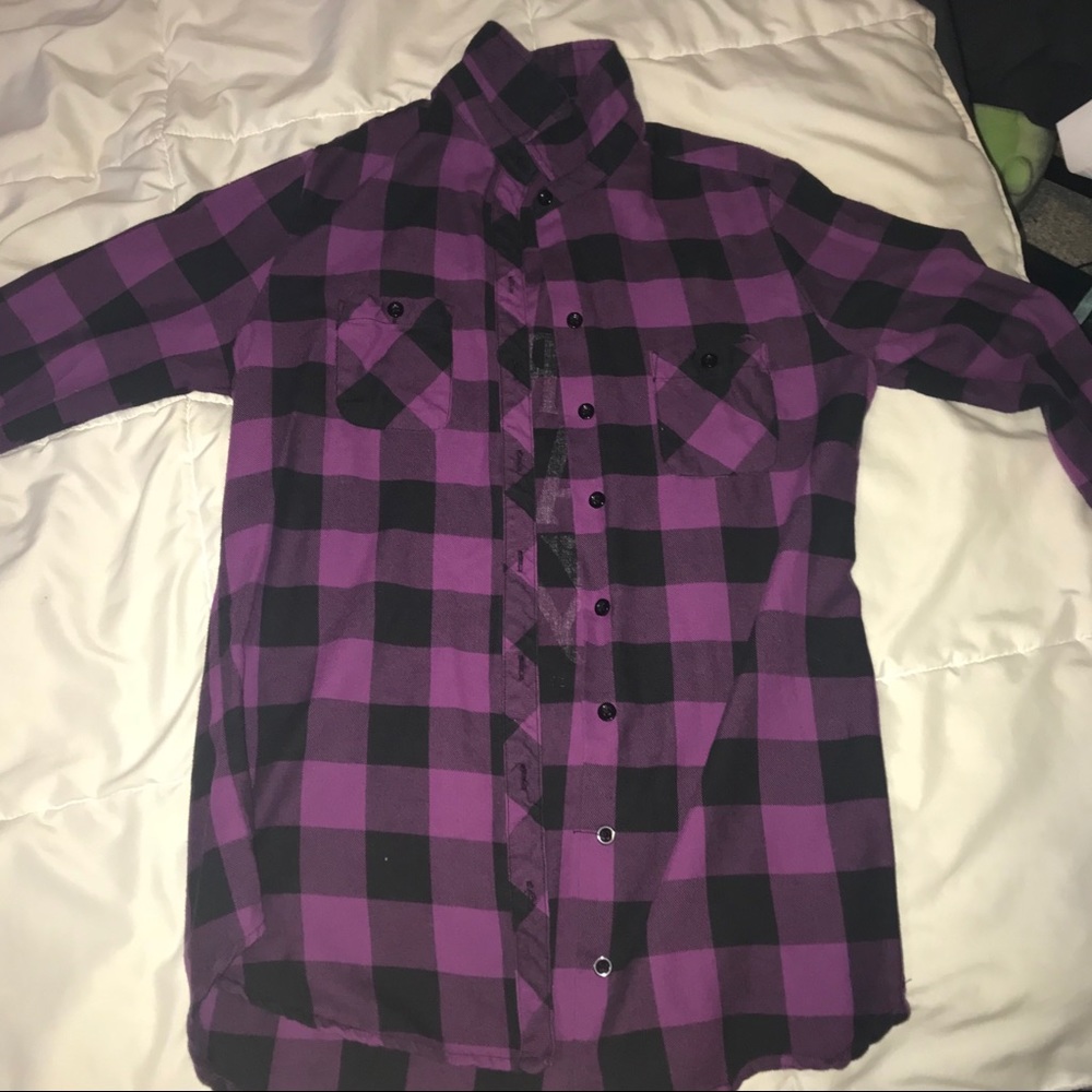 Purple Alice in Wonderland Flannel